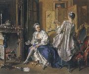 Francois Boucher Lady Fastening her Garter oil on canvas